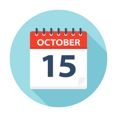 Fototapeta na wymiar October 15 - Calendar Icon