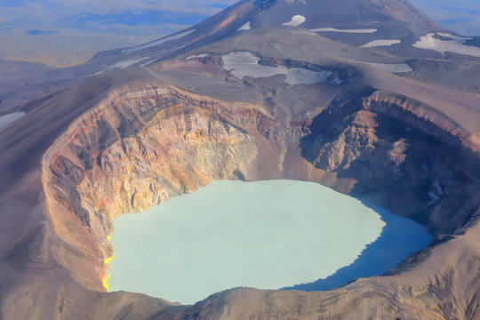 view of caldera lake, Kamchatka.