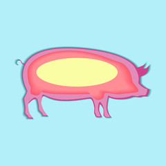 Pig. Vector pig. Pig Icon. Pet. Abstract pig.