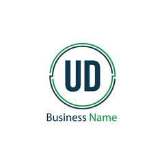 Initial Letter UD Logo Template Design