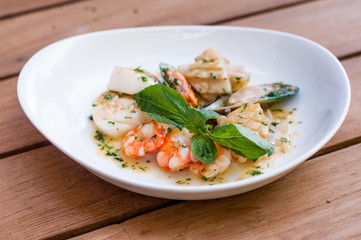 seafood salad on a plate