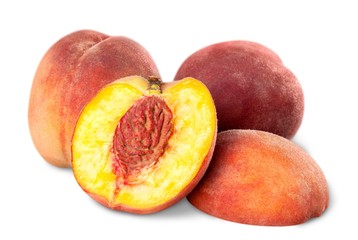 Fruit peaches isolated organic ripe healthy sweet