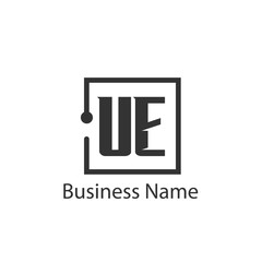 Initial Letter UE Logo Template Design