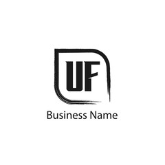 Initial Letter UF Logo Template Design