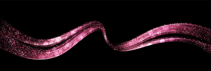 Abstract shiny color rose gold wave design element