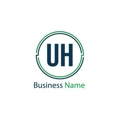 Initial Letter UH Logo Template Design
