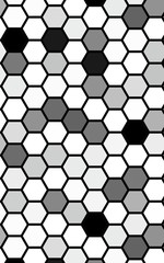 Black honeycomb with a gradient color. Isometric geometry. 3D illustration