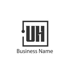 Initial Letter UH Logo Template Design