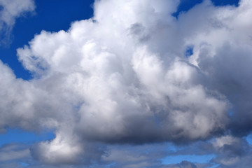 Cloudy sky on a spring day.