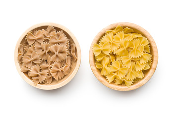 Wholewheat farfalle pasta. Tasty italian pasta.