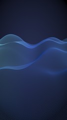 Abstract landscape on a blue background. Cyberspace grid. Hi-tech network. 3d technology illustration. Vertical image orientation. 3D illustration