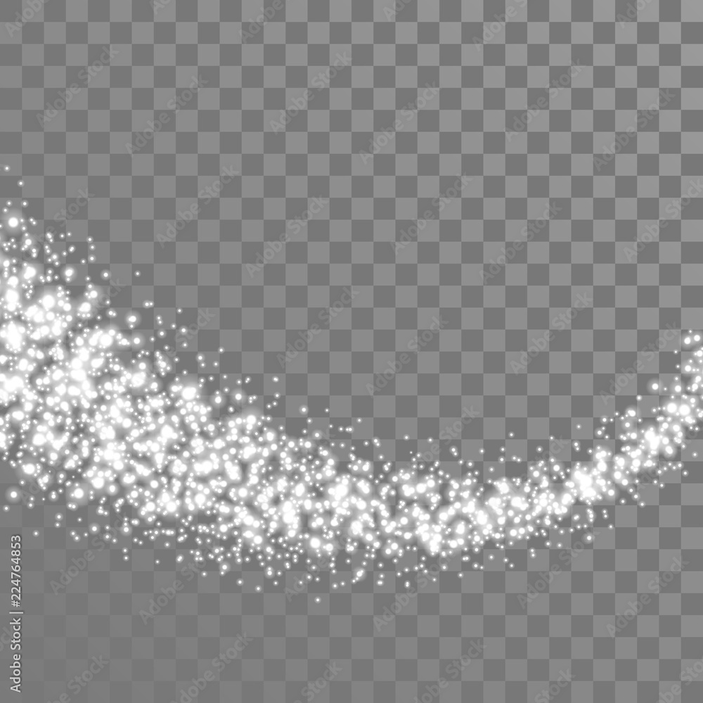 Poster Vector wave with sparkles on the transparent background. Light effect for your design.