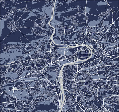 map of the city of Prague, Czech Republic