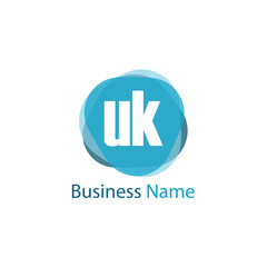 Initial Letter UK Logo Template Design