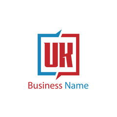 Initial Letter UK Logo Template Design