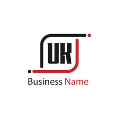 Initial Letter UK Logo Template Design