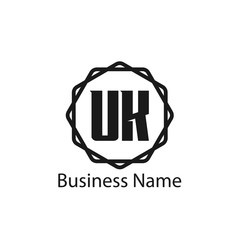 Initial Letter UK Logo Template Design