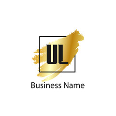 Initial Letter UL Logo Template Design