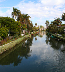 Fototapeta na wymiar Canals in Venice Beach, Los Angeles