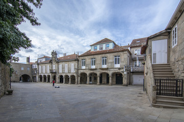 Plaza Pedreira en el centro histórico de la ciudad de Pontevedra, Galicia 