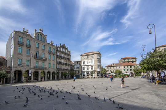 Plaza de la Ferreria en el centro historico de la ciudad de  Pontevedra