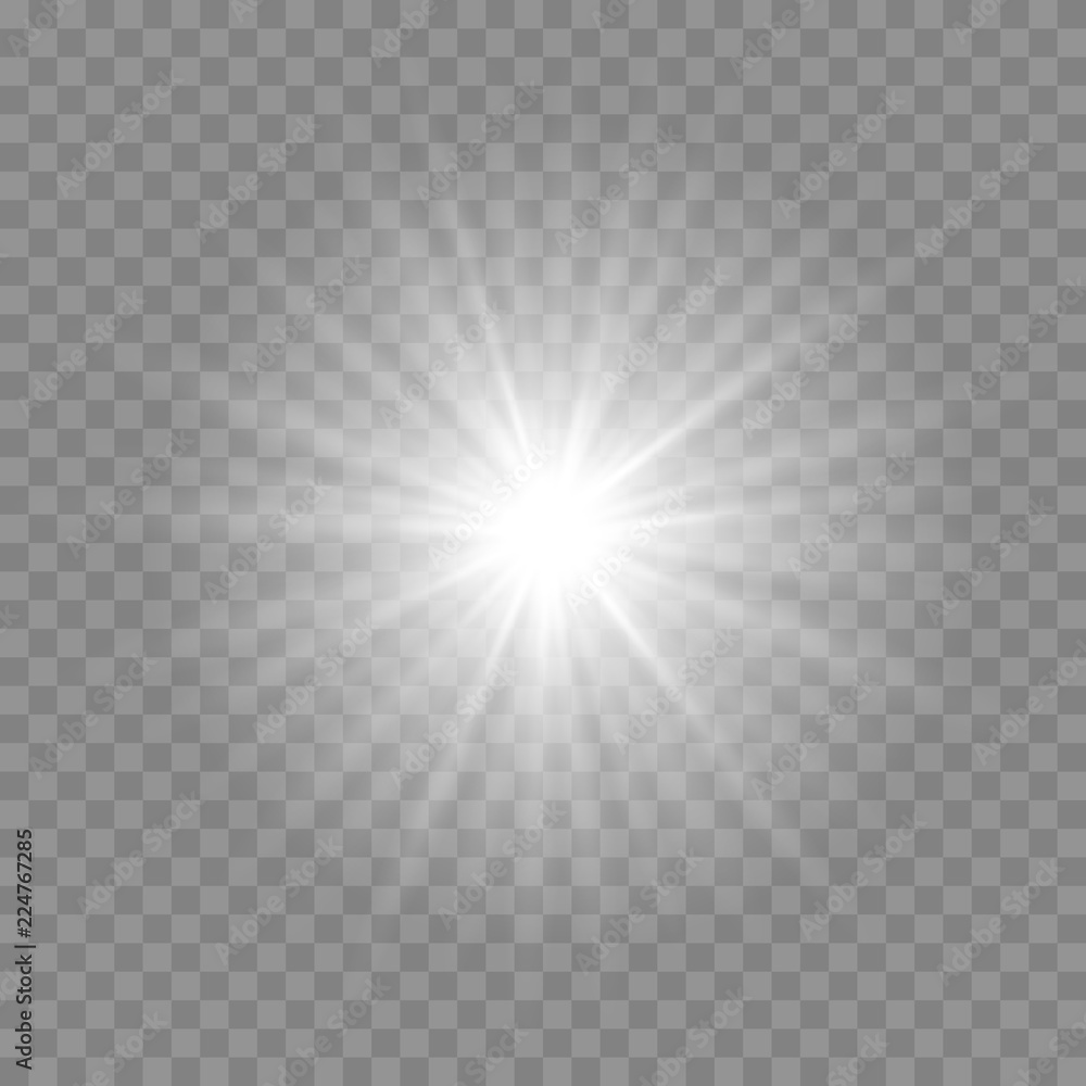 Poster Vector light effect on the transparent background.