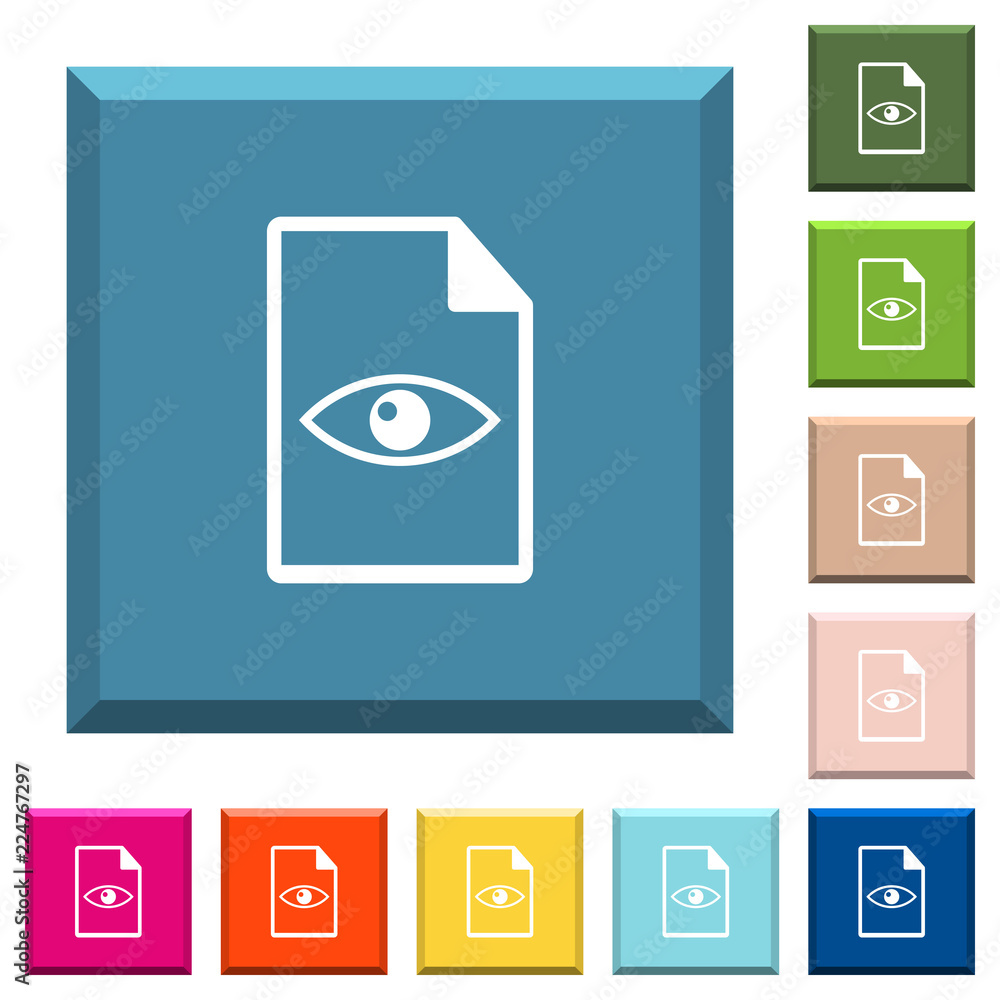 Poster file preview white icons on edged square buttons