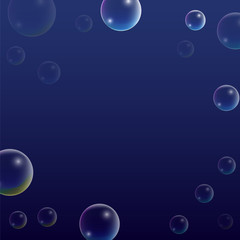 ubble with Hologram Reflection. Set of Realistic Water or Soap Bubbles for Your Design.