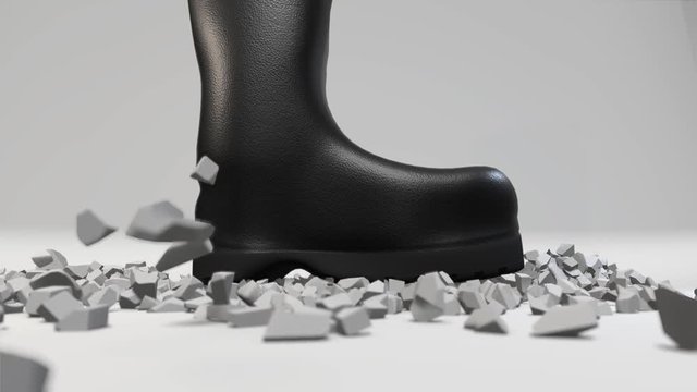 Freedom stone text smashed boot stomp stamp