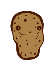 süß niedlich gesicht lustig kartoffel essen lecker koch küche gemüse schürze chef backen grillen clipart comic cartoon design schale