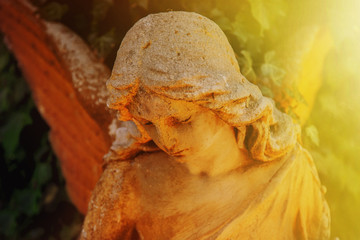 wonderful angel in the rays of the sun (architecture, statue, archetype, religion, faith)