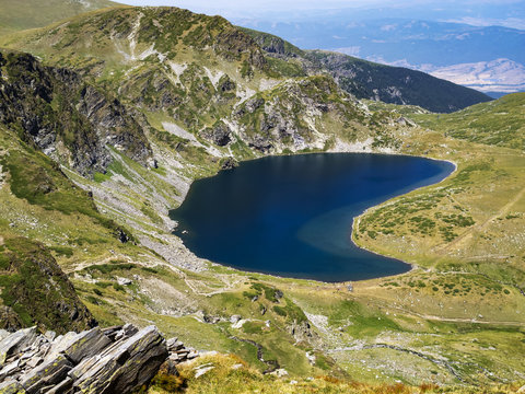 Scenic view to the Kidney Lake or Babreka at Seven Rila Lakes, Rila Mountains, Bulgaria
