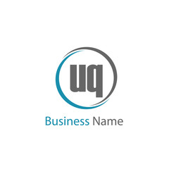 Initial Letter UQ Logo Template Design