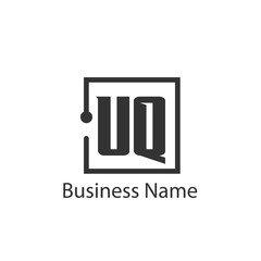 Initial Letter UQ Logo Template Design