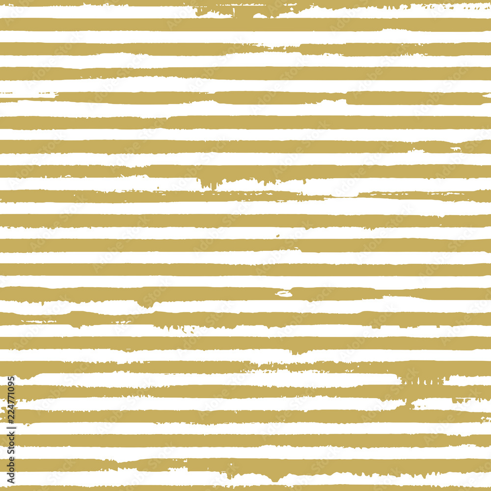 Poster vector seamless pattern with golden grunge stripes.