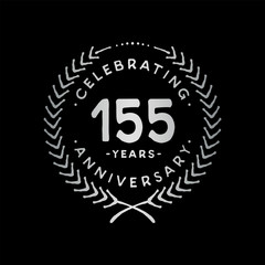 155 years design template. 155th vector and illustration