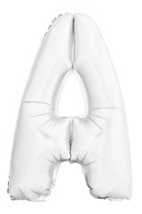 White letter A made of inflatable balloon isolated on white