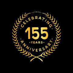 155 years design template. 155th vector and illustration