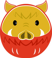 イノシシダルマ(文字スペースあり)