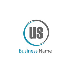 Initial Letter US Logo Template Design