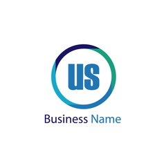 Initial Letter US Logo Template Design