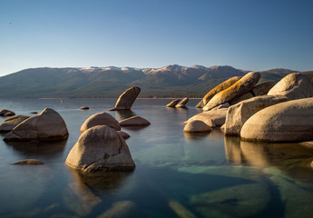 Lake Tahoe Slanted Granite Boulders