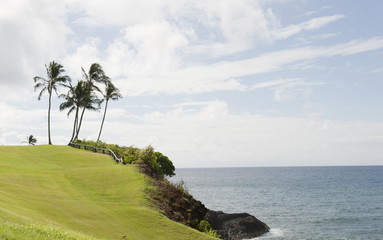 Fototapeta na wymiar Golfplatz auf der Insel Kawai