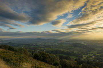 Fototapeta premium Sunset over the Malvern Hills Worcestershire