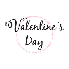 Romantic Valentines day love greeting card with black hearts. Vector illustration - love day. Card for February 14. The inscription Valentines Day. Be my valentine. Calligraphic inscription