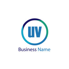 Initial Letter UV Logo Template Design
