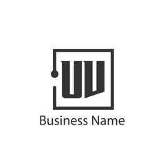 Initial Letter UV Logo Template Design