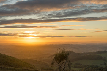 Sunset over the Malvern Hills Worcestershire