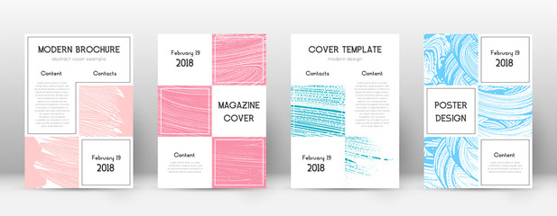 Cover page design template. Business brochure layout. Bewitching trendy abstract cover page. Pink an