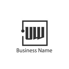 Initial Letter UW Logo Template Design